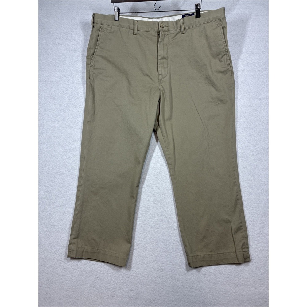 Polo Ralph‎ Lauren Classic Fit Chinos Tan Mens Size 42x30 Cotton Flat Front